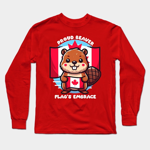 proud beaver flags embrace Long Sleeve T-Shirt by AOAOCreation